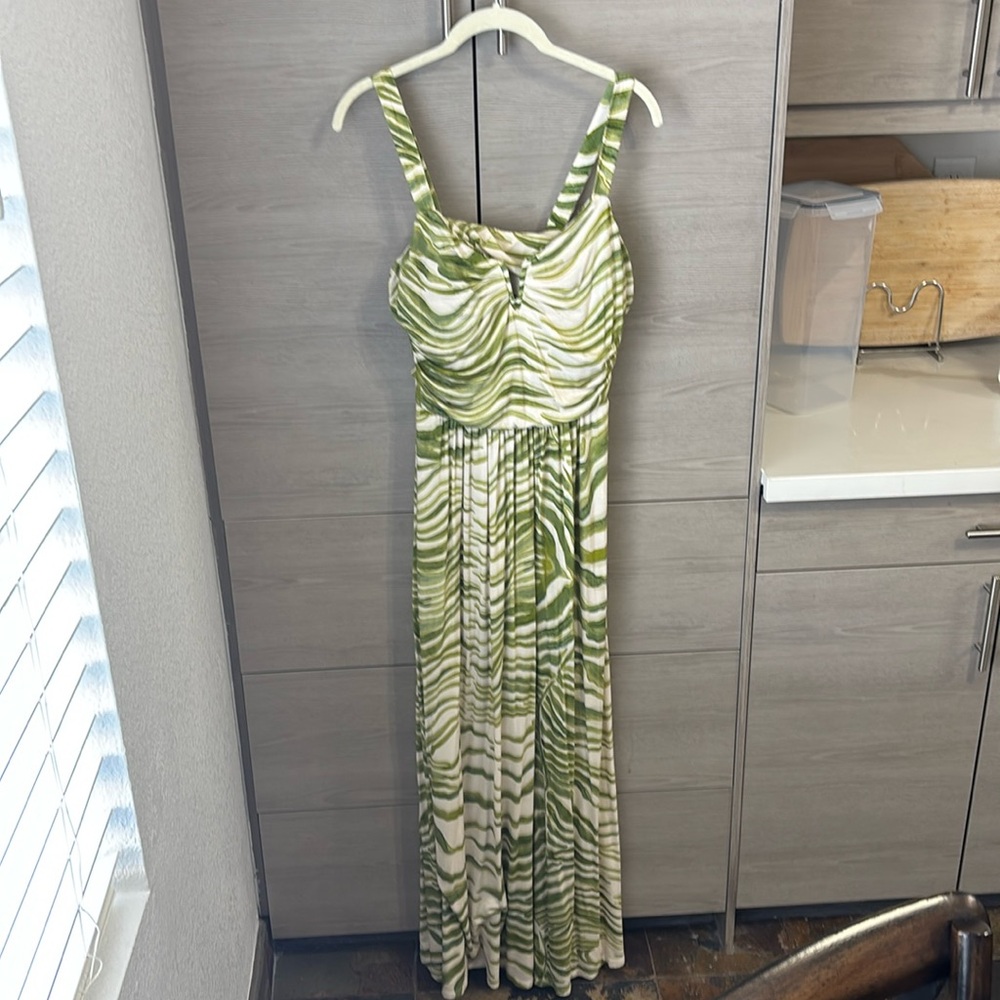 Soma Green and White Maxi Dress